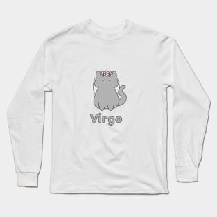 Virgo Cat Zodiac Sign with Text Long Sleeve T-Shirt